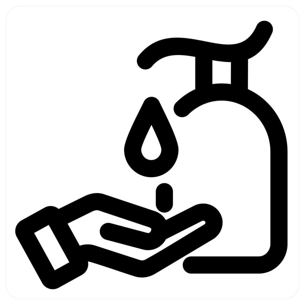 Hand Wash and clean in black color vector
