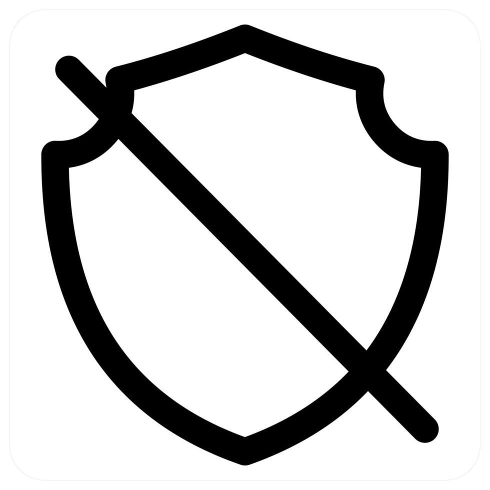 No Security icon concept in black color vector