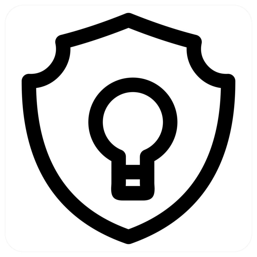 Idea Protection and protection icon concept in black color vector
