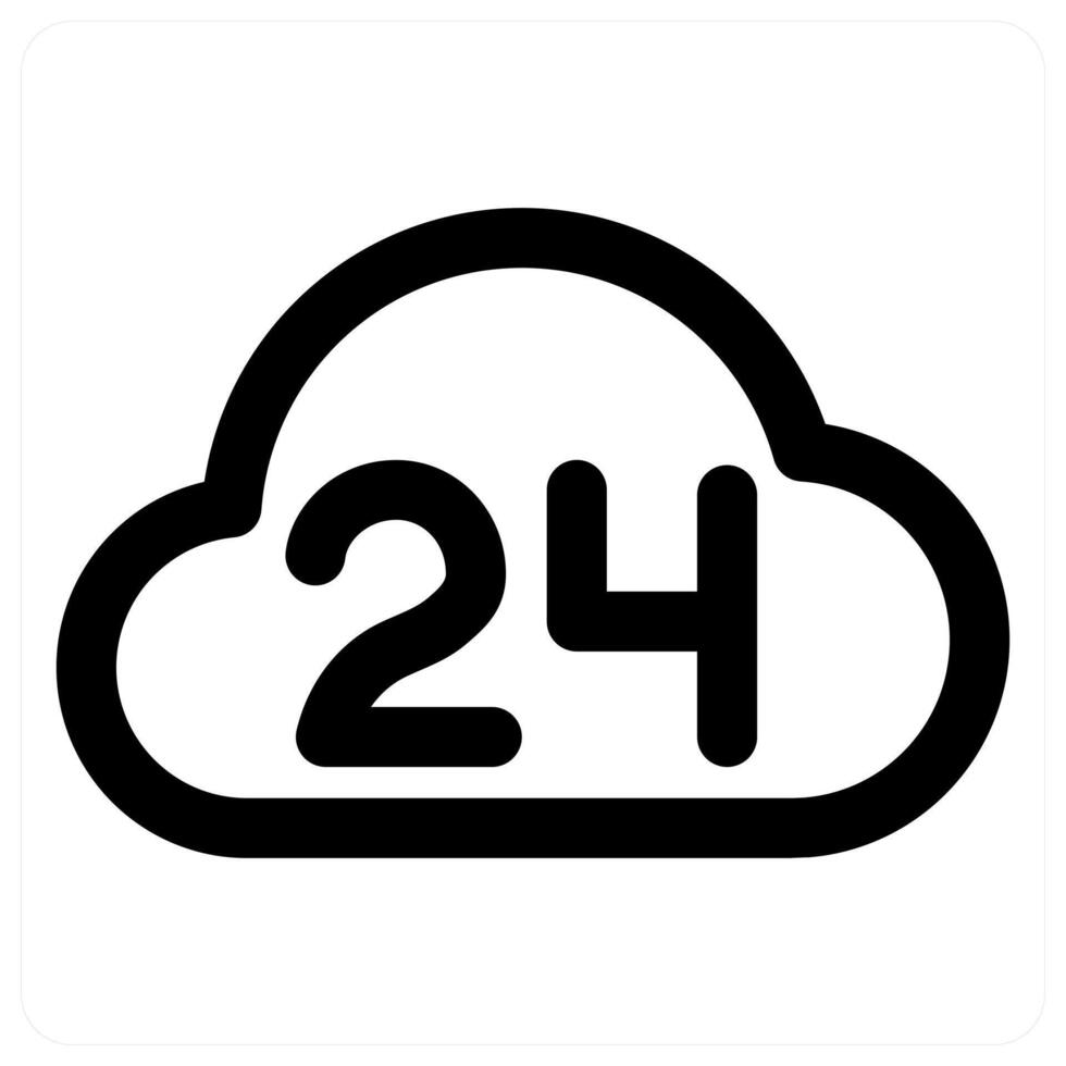 Cloud Service and hosting in black color vector