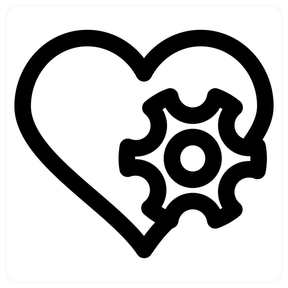 Heart and love concept in black color vector