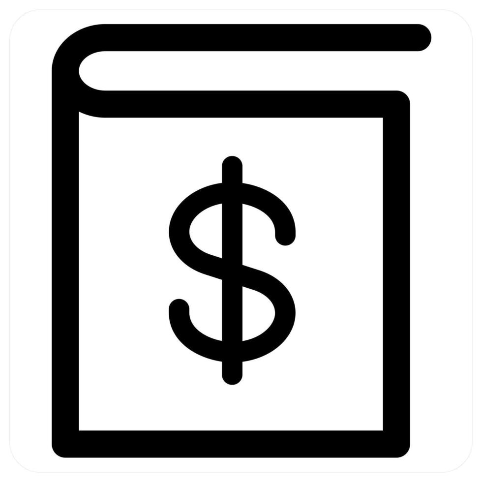 Finance Book and money in black color vector