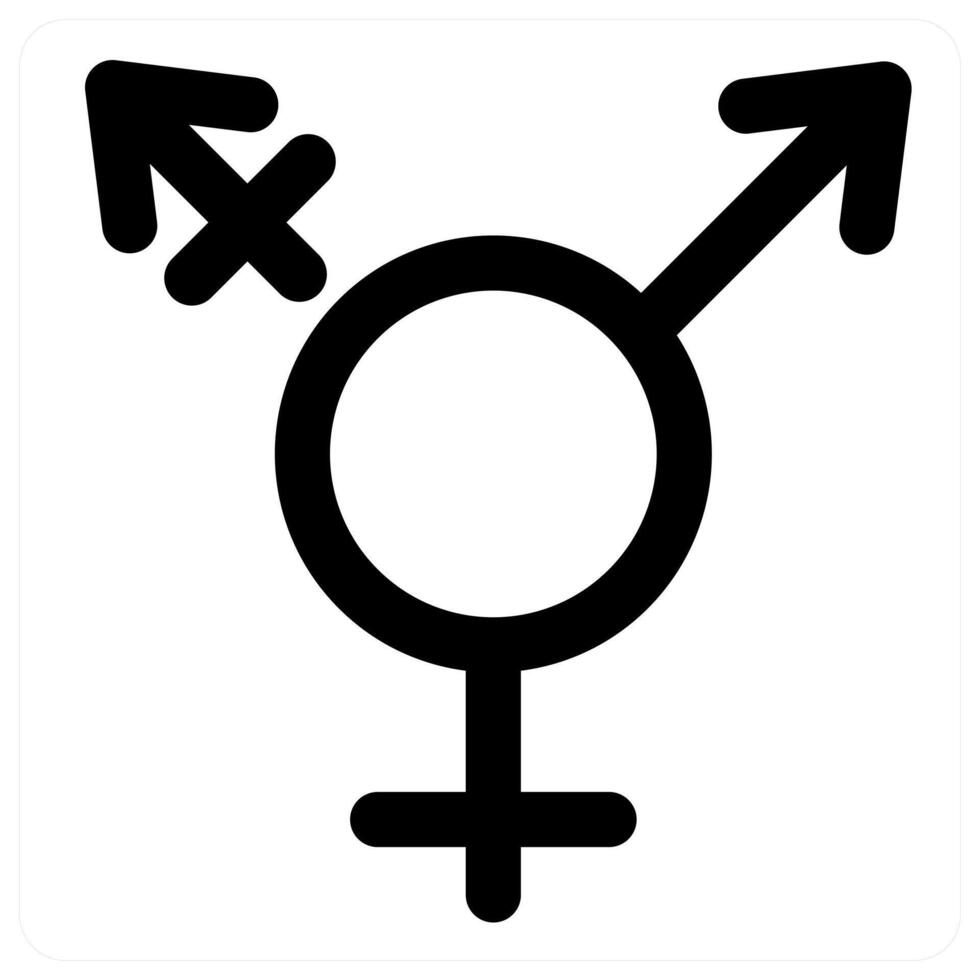 Gender and diversity icon in black color vector
