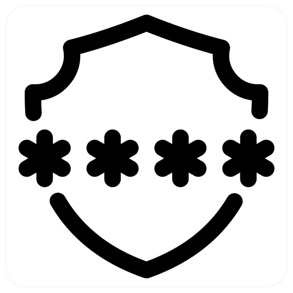 Password icon concept in black color vector