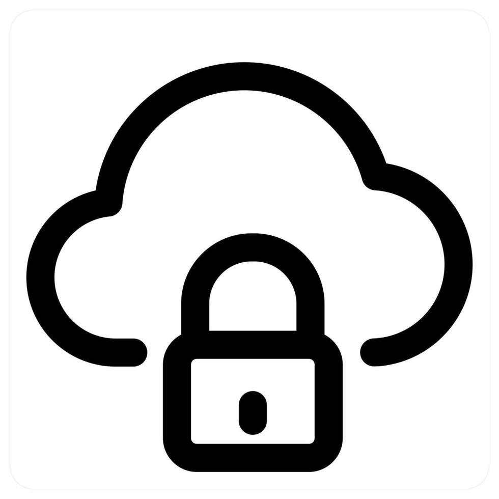 Cloud Protection and security in black color vector