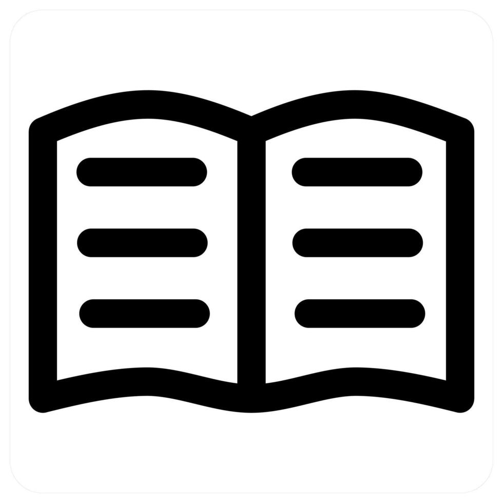 Open Book and reading icon in black color vector