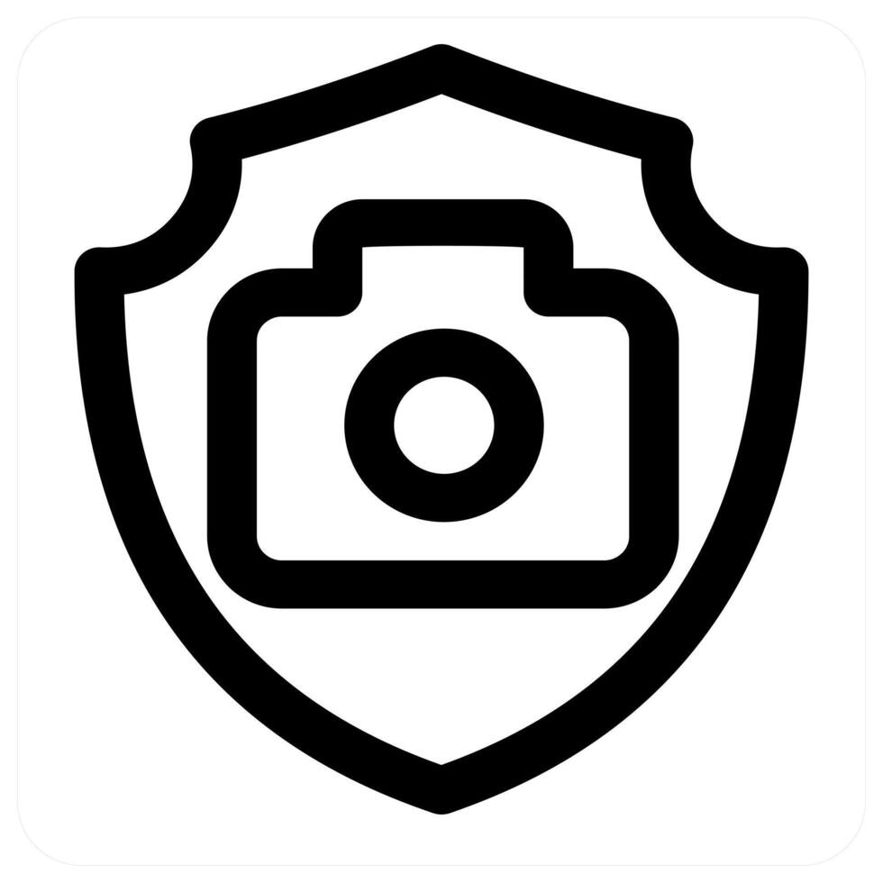 Camera Security and camera icon concept in black color vector