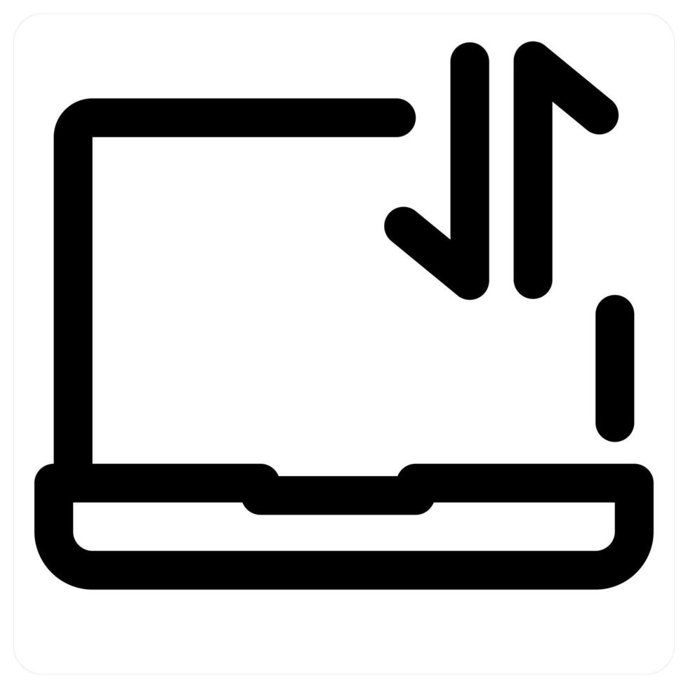 Laptop Synchronization icon concept in black color vector