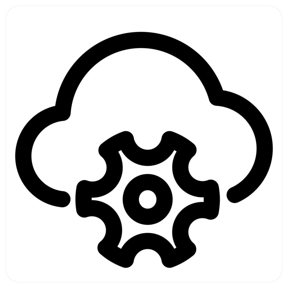 Cloud Maintenance and server icon in black color vector