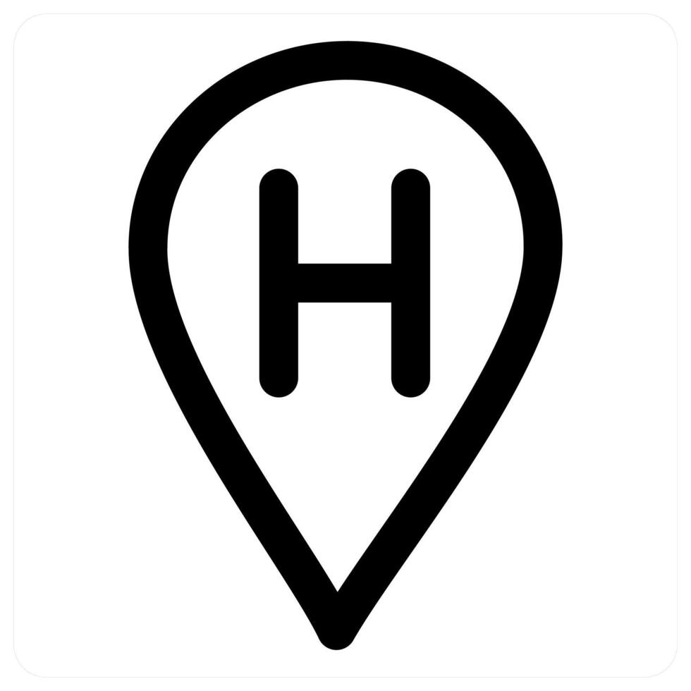 Hospital Location and healthcare in black color vector