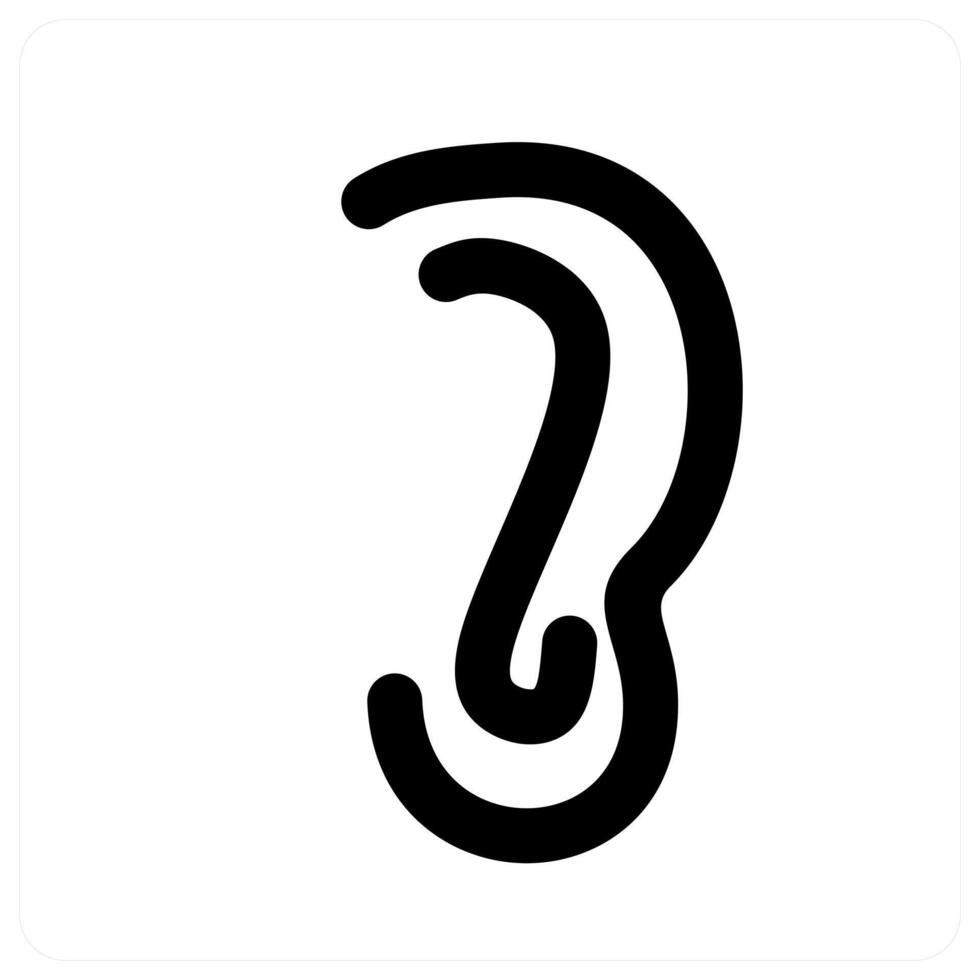 Ear and sound in black color vector