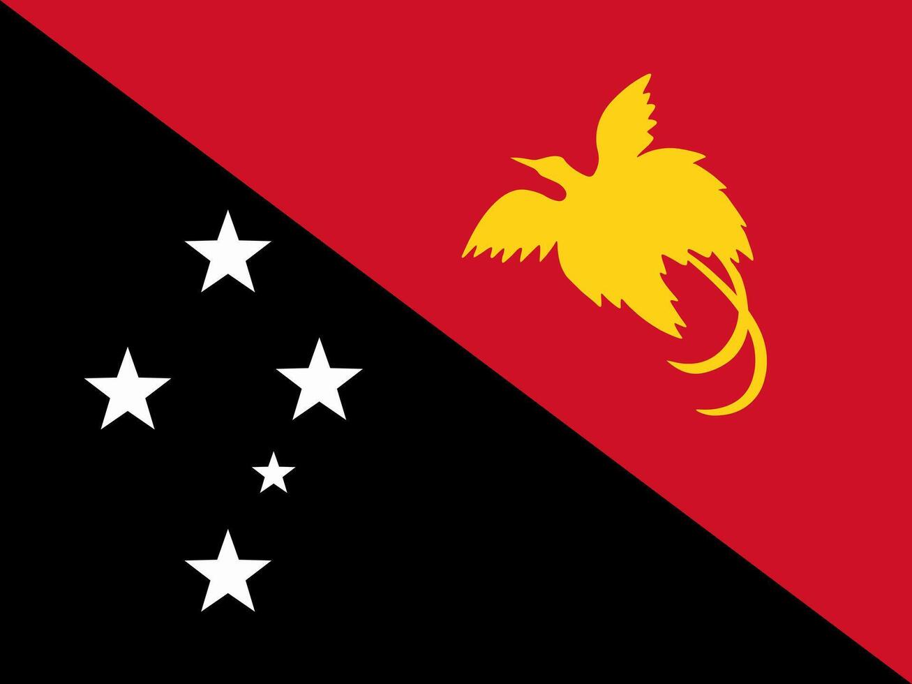 Official national Flag of Papua New Guinea. Flag of the Independent State of Papua New Guinea. illustration. vector
