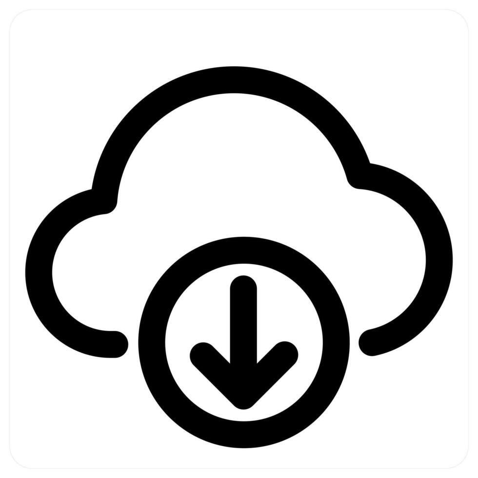 Cloud Download and transfer icon in black color vector