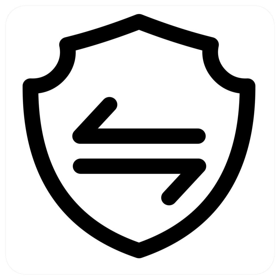Shield Synchronization and refresh icon concept in black color vector