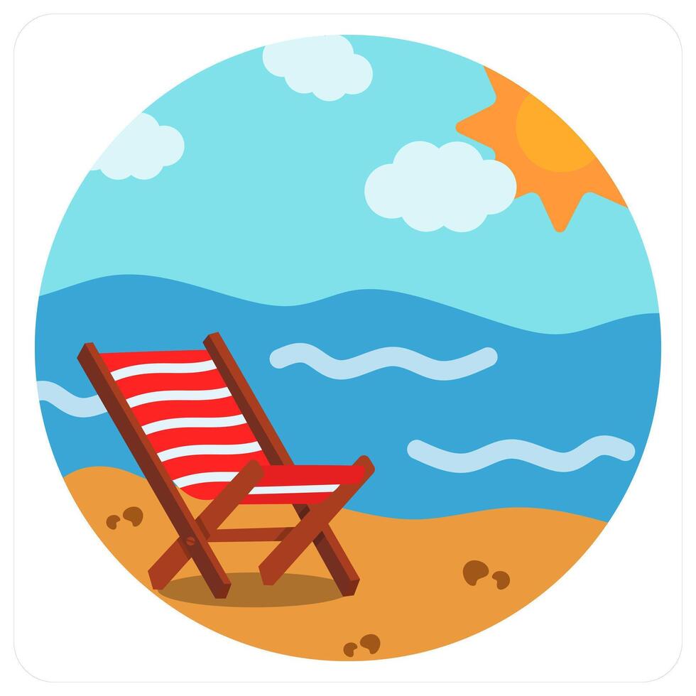 Beach icon concept vector