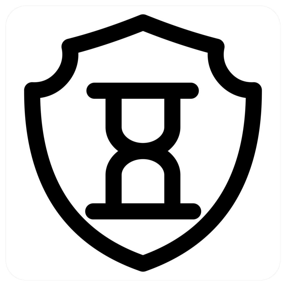 Security Time and time icon concept in black color vector