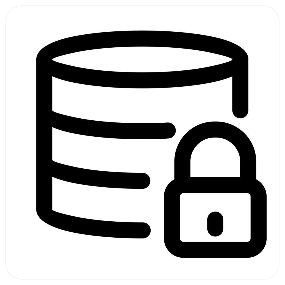 Server Lock icon concept in black color vector