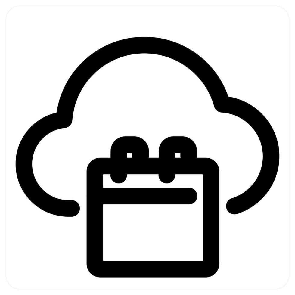 Cloud Calendar and schedule in black color vector