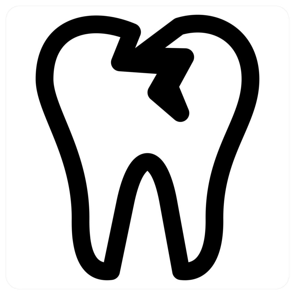 Cracked Tooth and tooth in black color vector