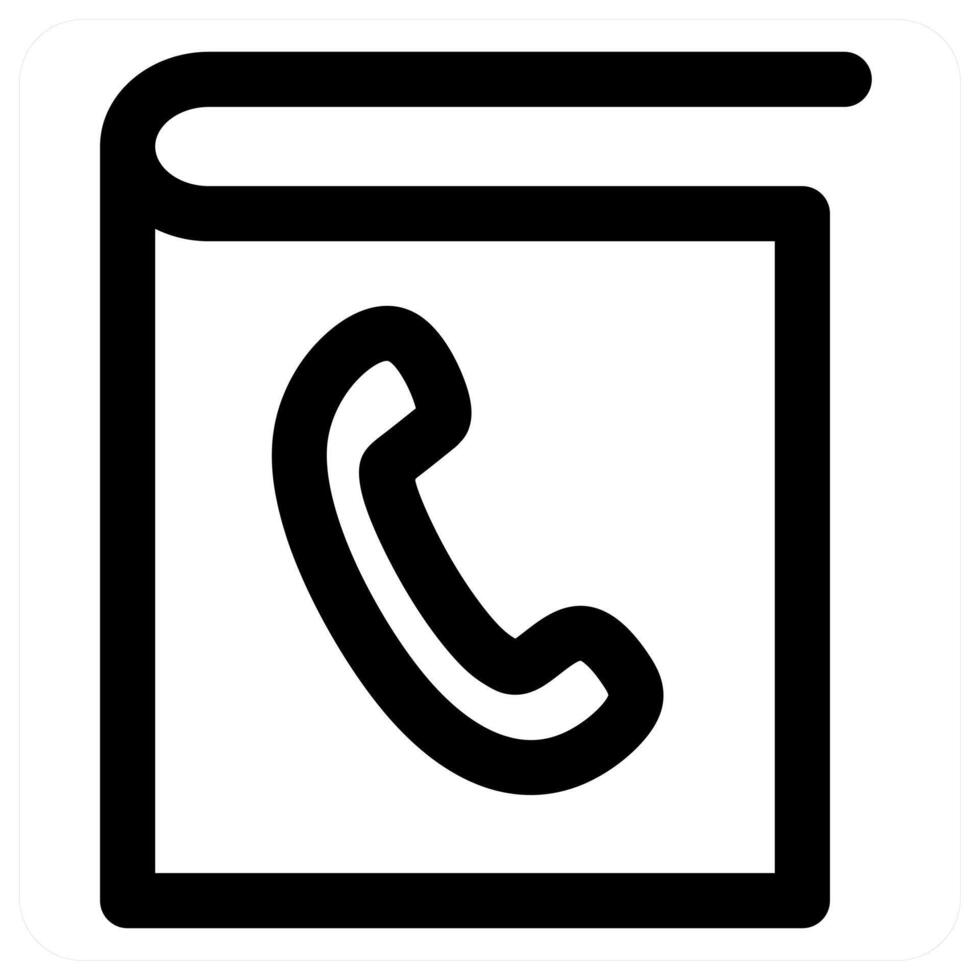 Call Book and book in black color vector