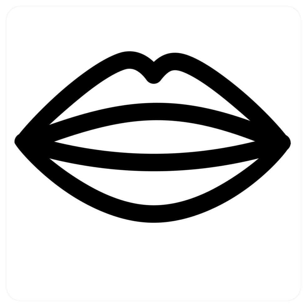 Lips and mouth in black color vector