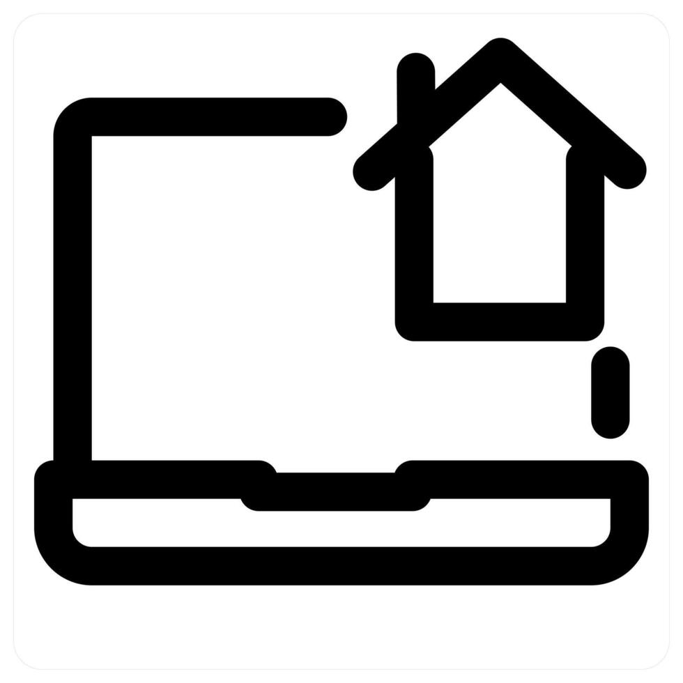 Laptop Home icon concept in black color vector