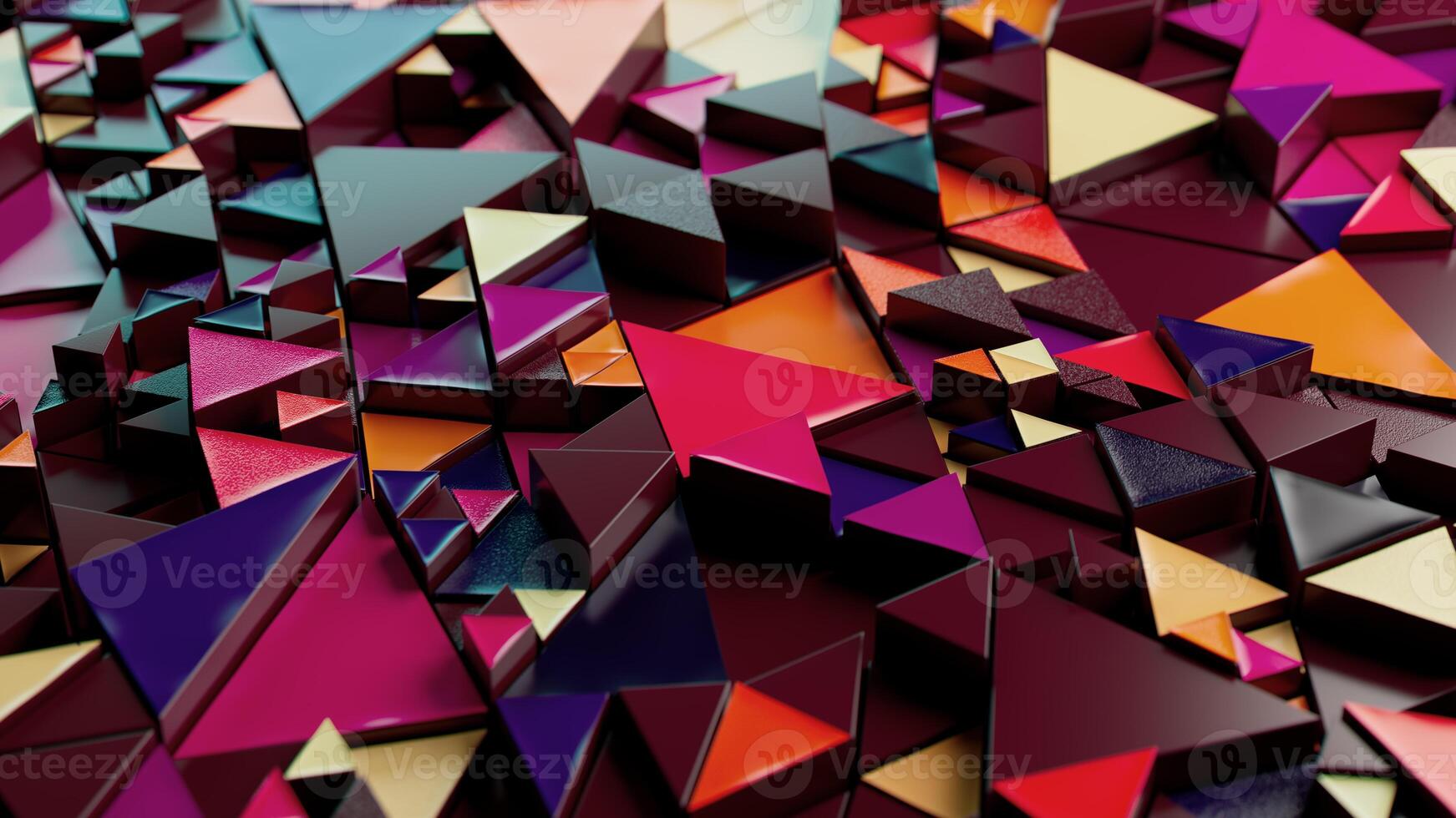 Dynamic Geometric Harmony. A Vivid Triangular Tapestry in Colorful Surfaces photo