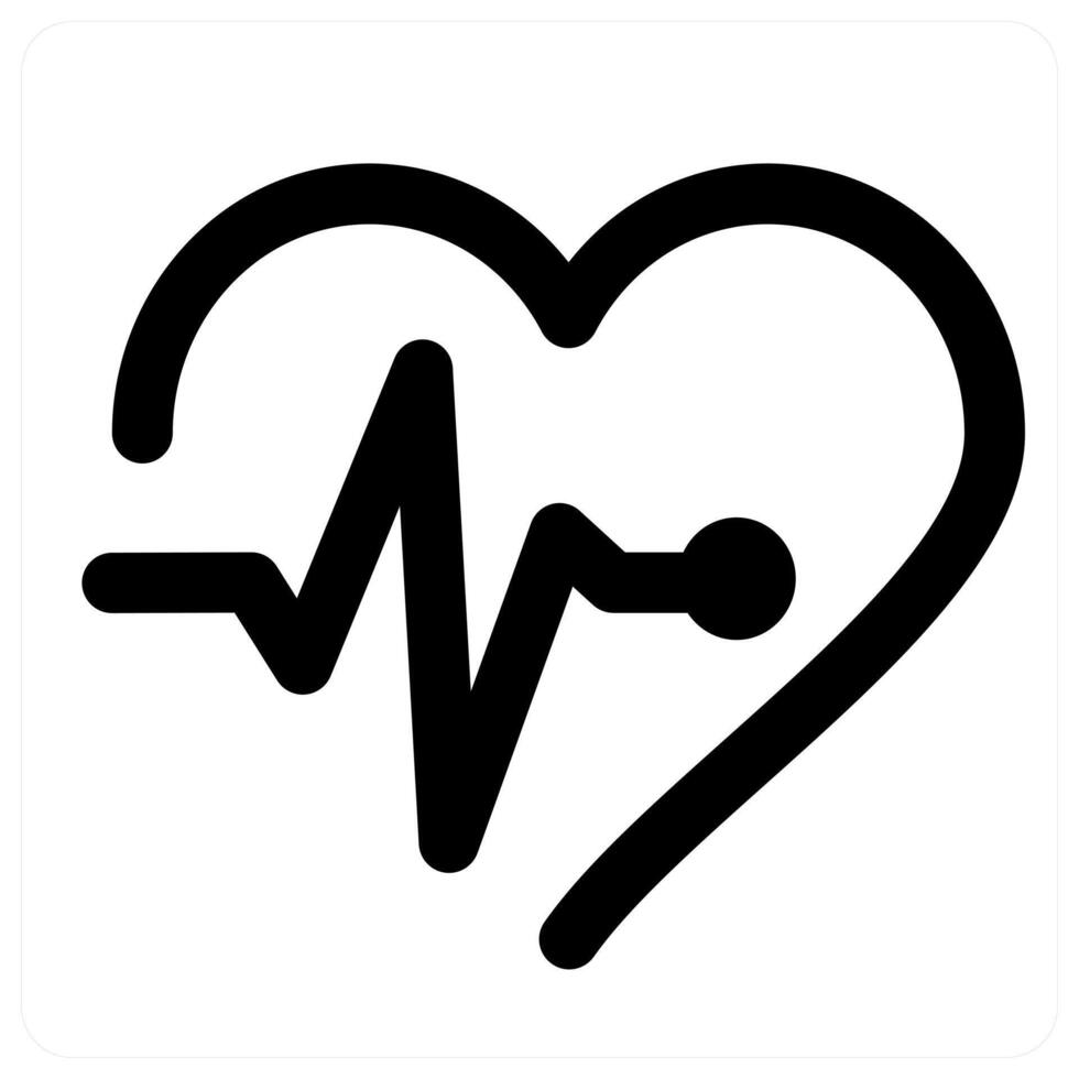 Heart Beat and pulse icon concept in black color vector