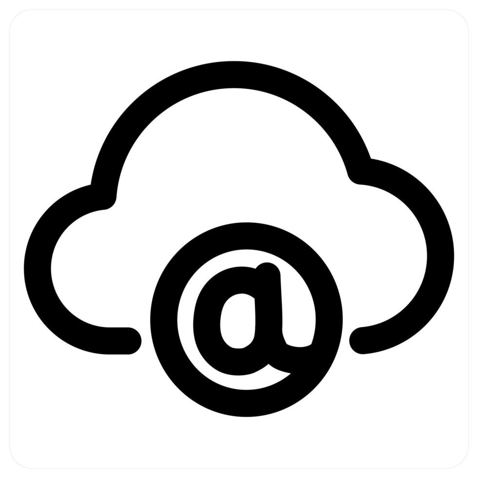 Cloud Mail and message in black color vector