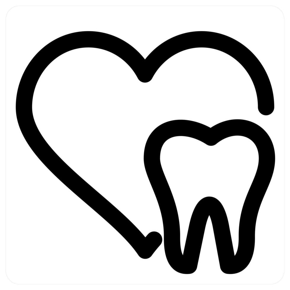 Healthy Tooth and teeth in black color vector