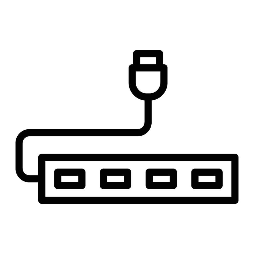 Usb Hub Line Icon Design vector