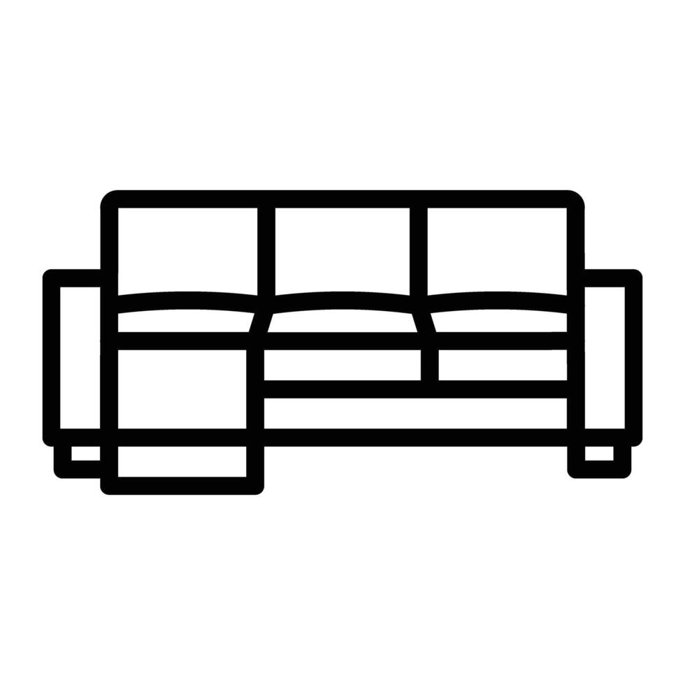 Sectional Sofa Line Icon Design vector