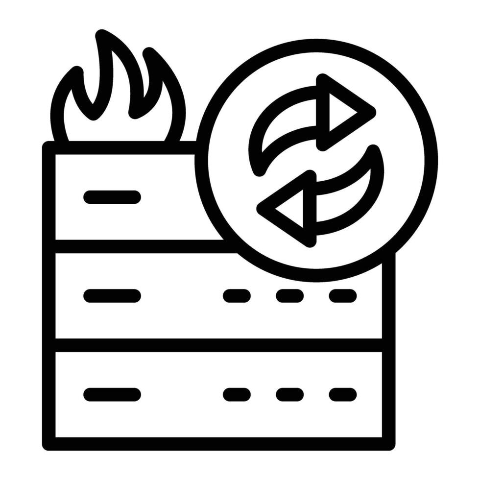 Disaster Recovery Line Icon Design vector