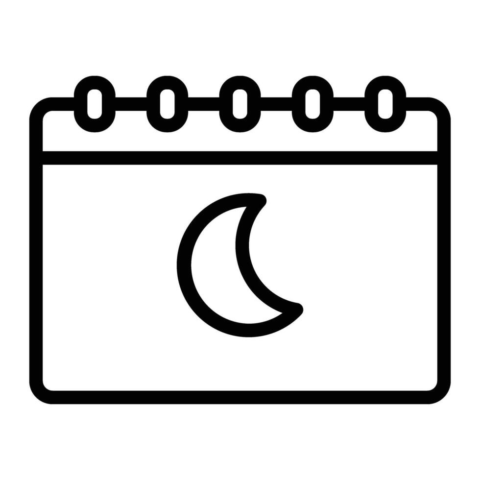 Moon Calendar Line Icon Design vector