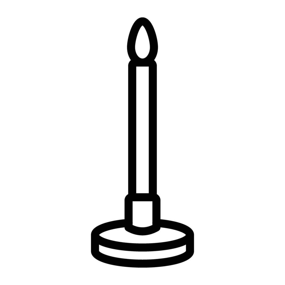 Bunsen Burner Line Icon Design vector