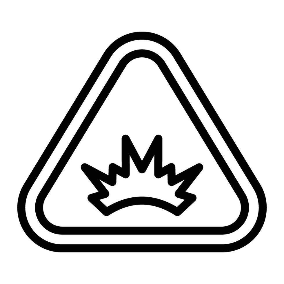 Explosion Warning Line Icon Design vector