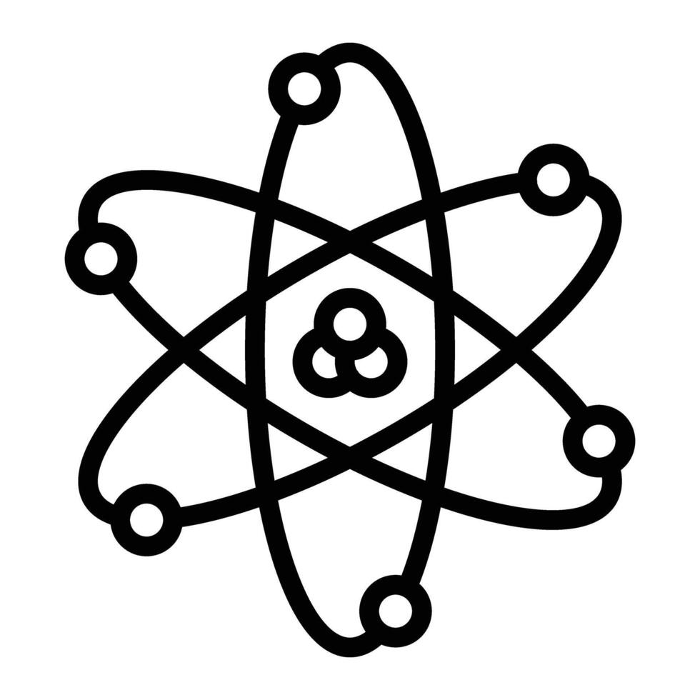 Science Atom Line Icon Design vector