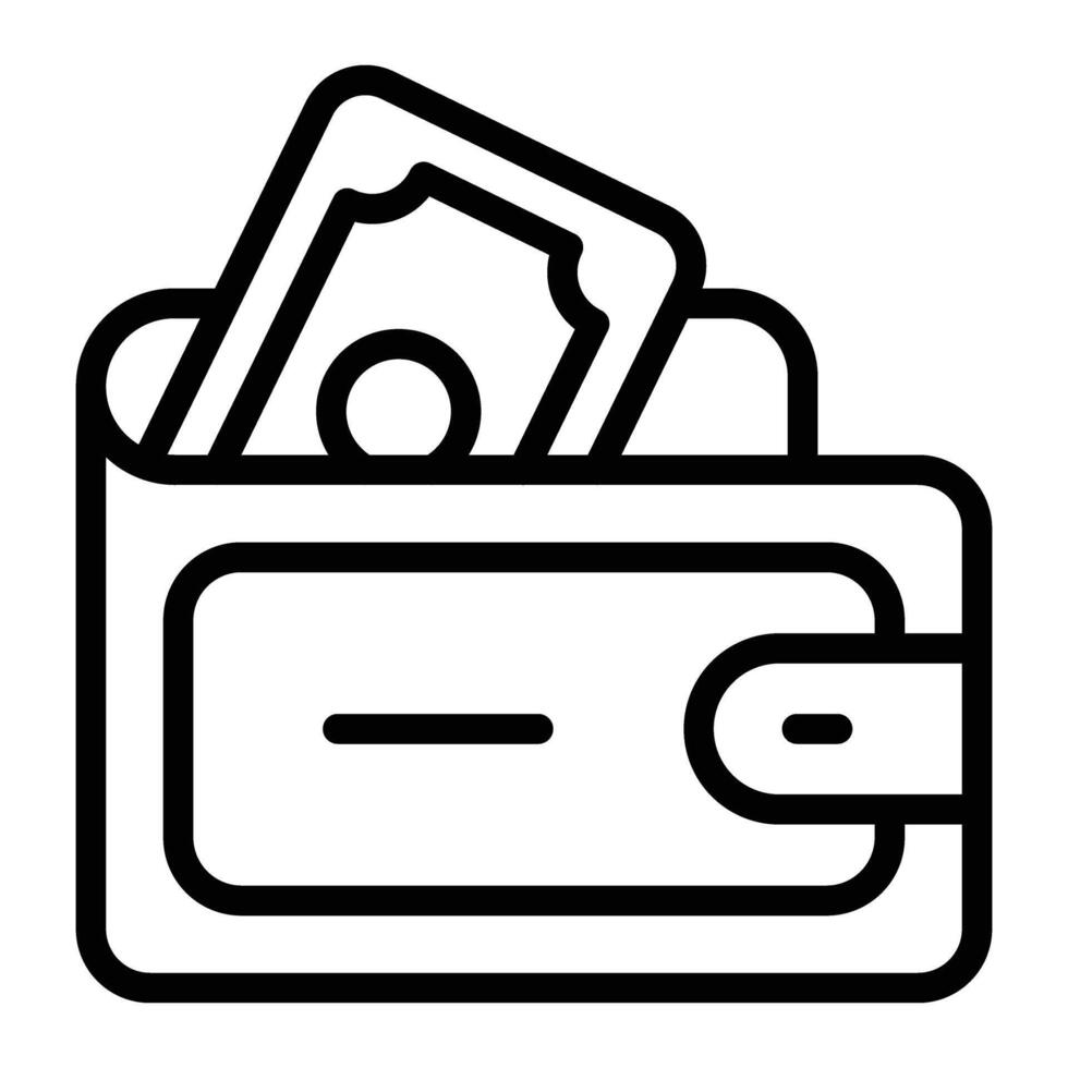 Wallet Line Icon Design vector