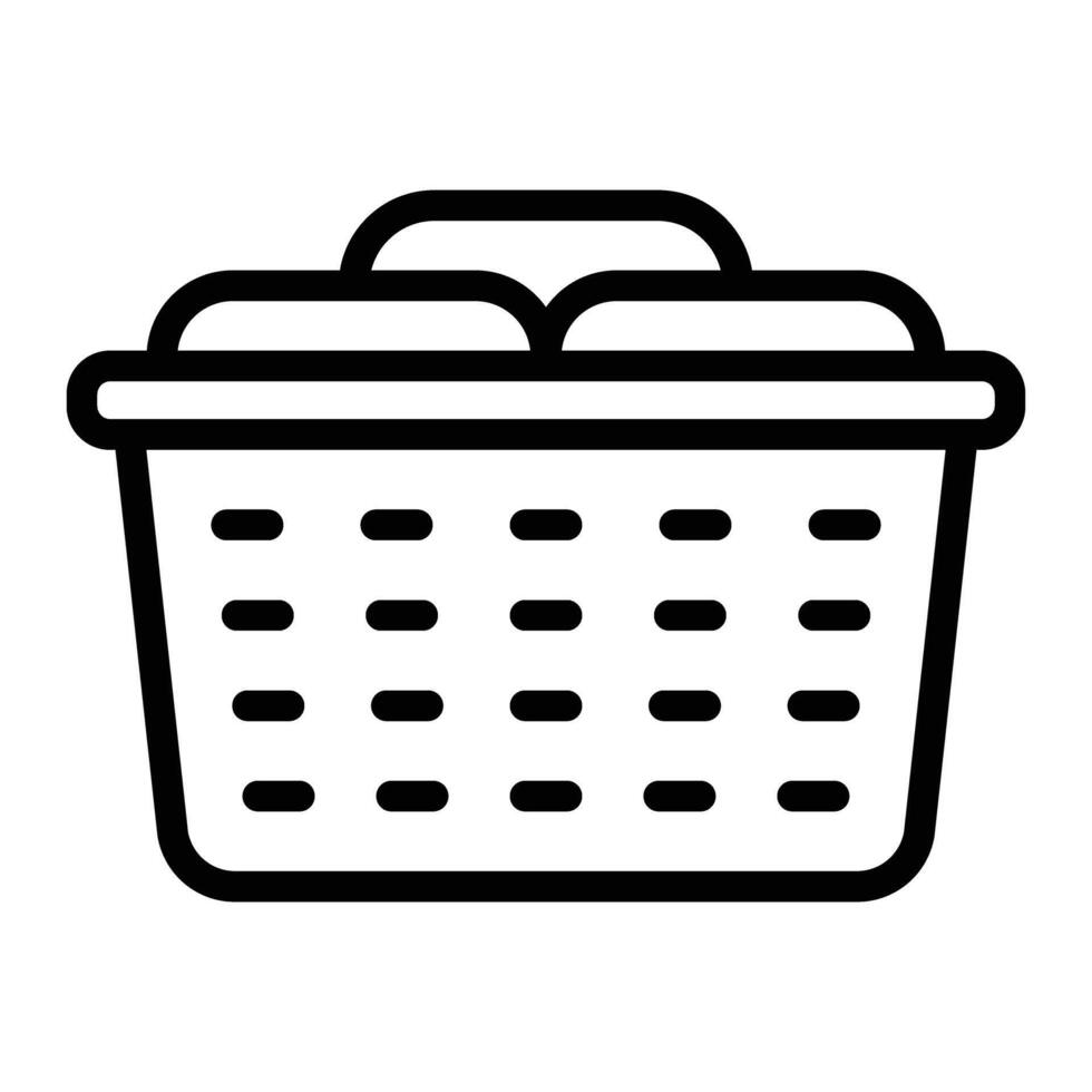 Laundry Basket Line Icon Design vector