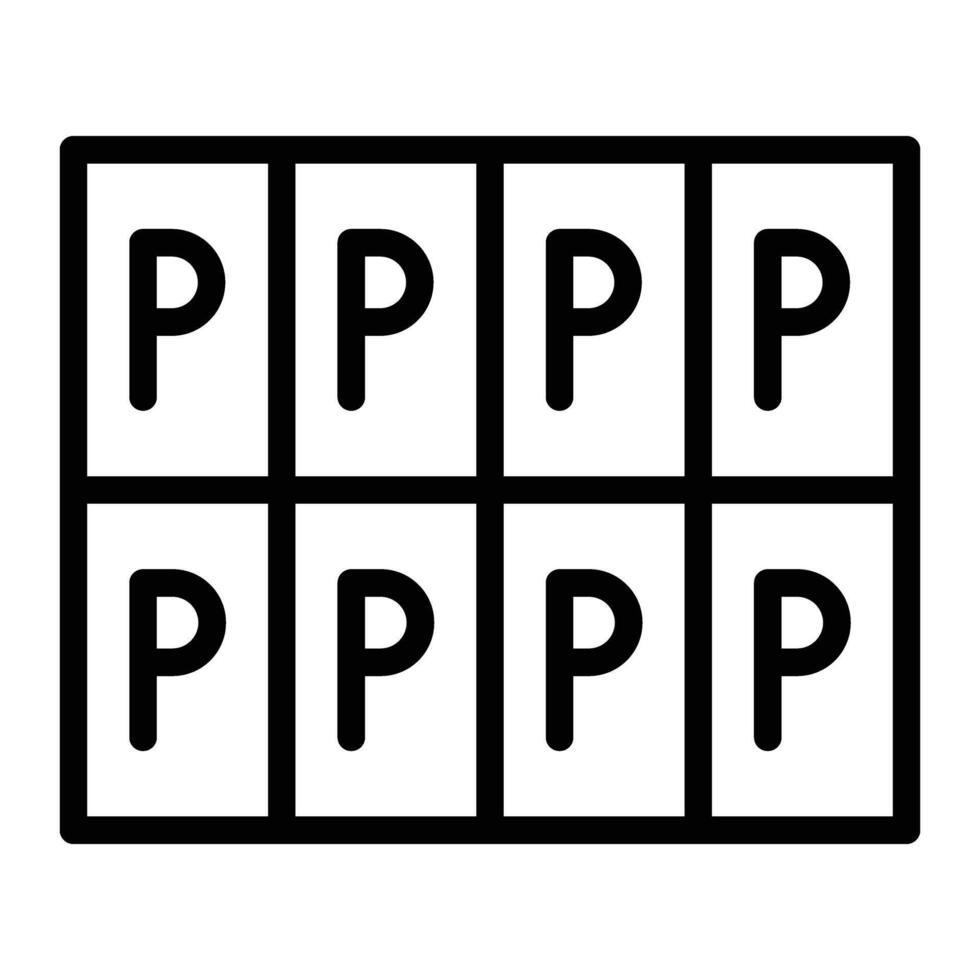 Parking Area Line Icon Design vector