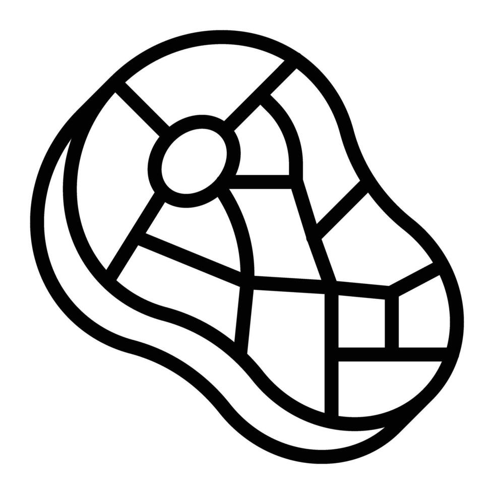 Beef Steak Line Icon Design vector
