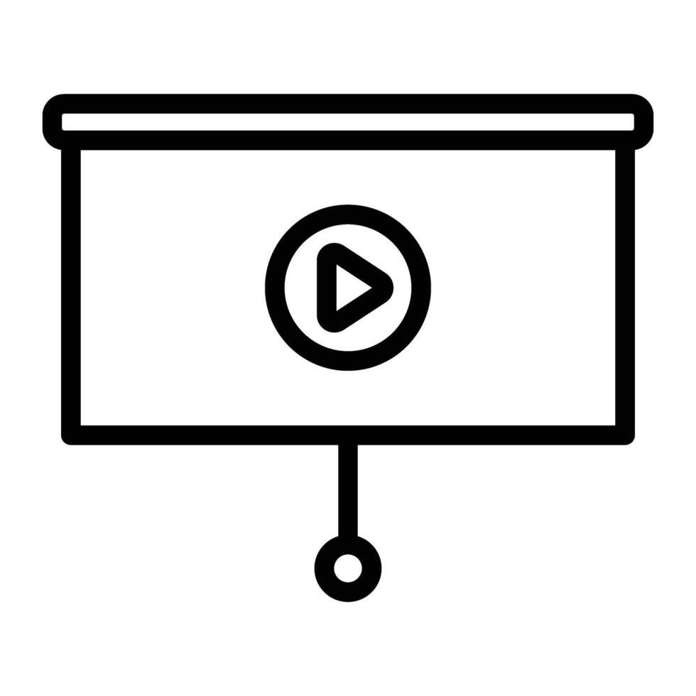 Presentation Screen Line Icon Design vector