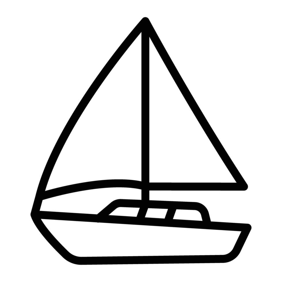 Sailboat Line Icon Design vector