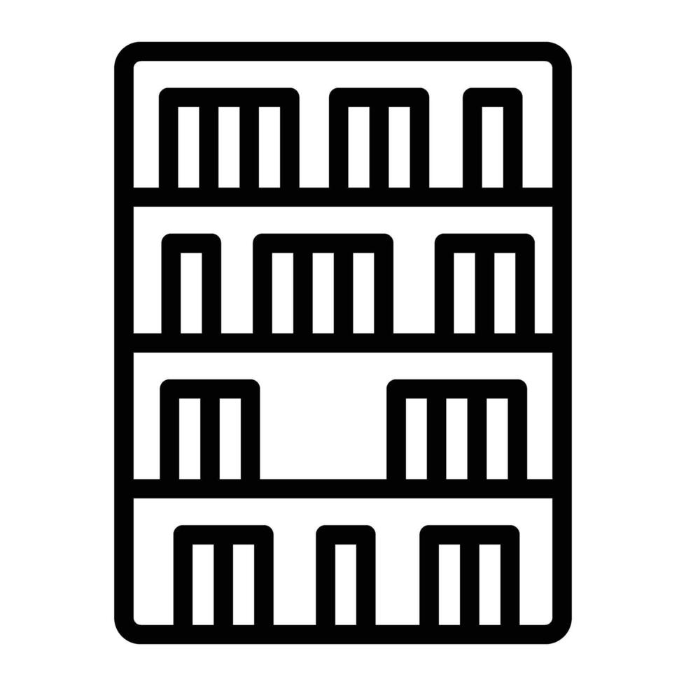 A black and white illustration of a building with windows vector