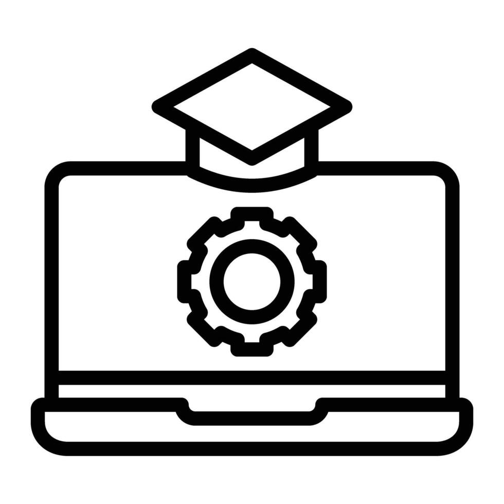 Learning Management System Line icon Design vector