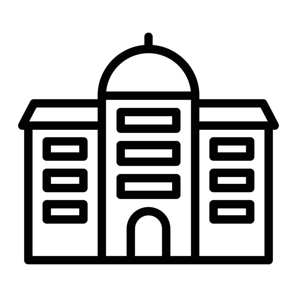 University Building Line Icon Design vector