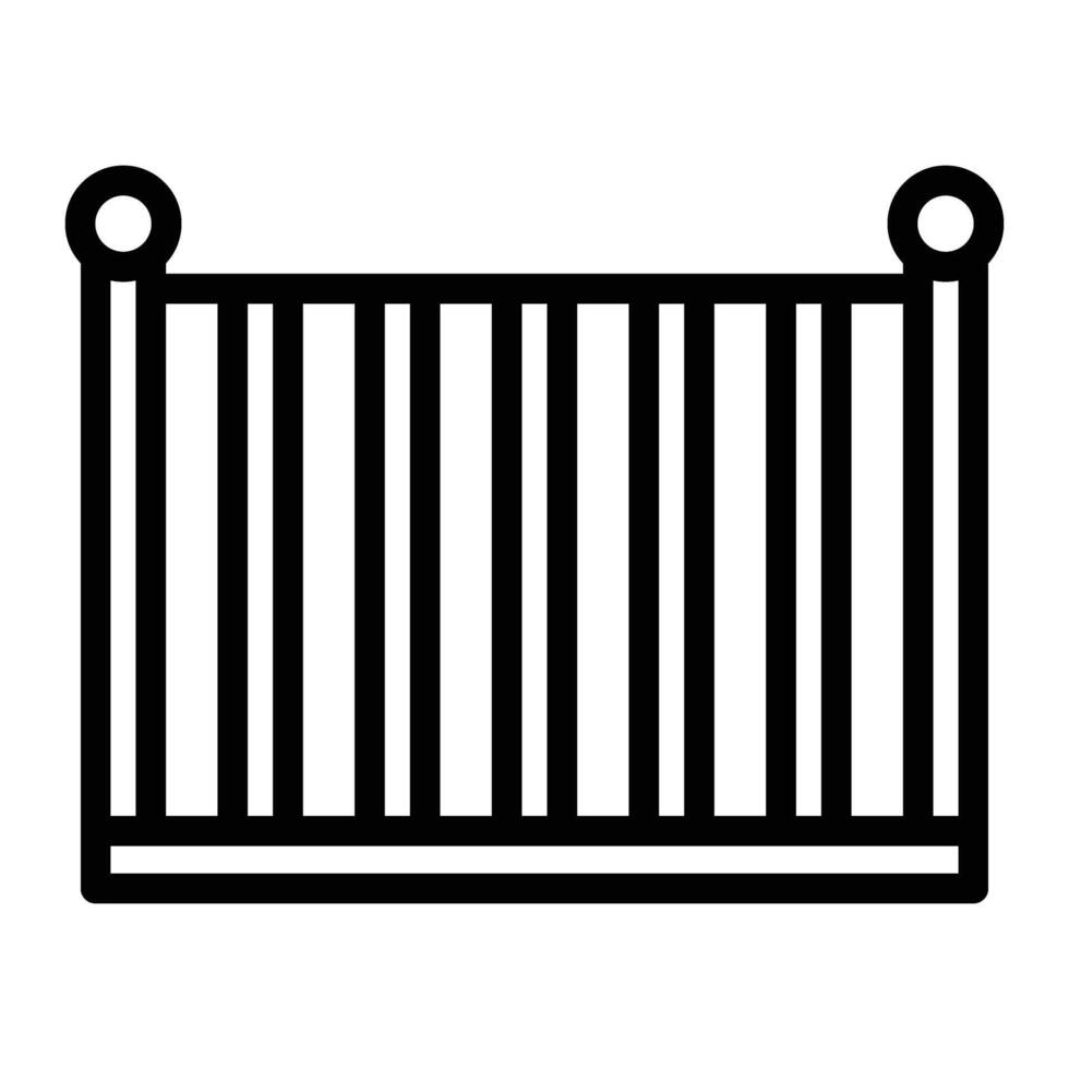 Crib Line Icon Design vector