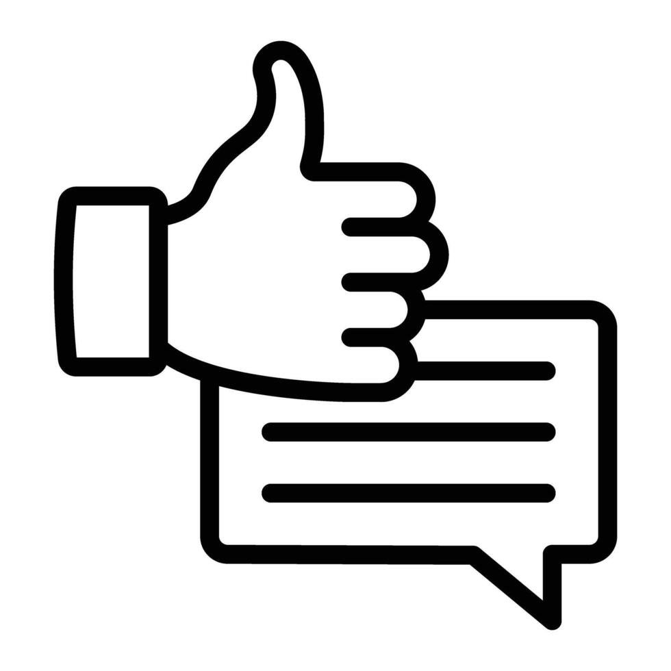 A thumbs up icon with a speech bubble vector