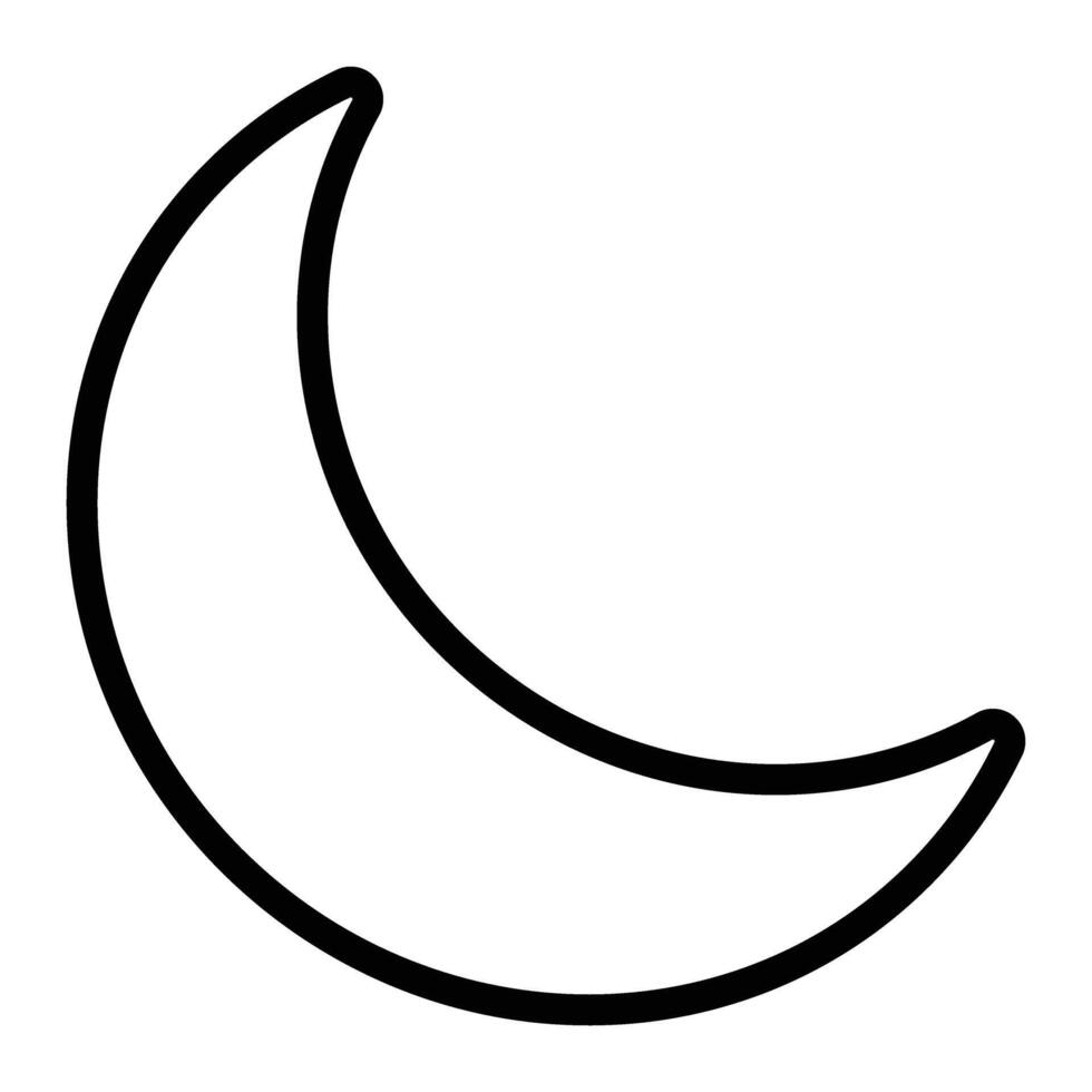 Half Moon Line Icon Design vector
