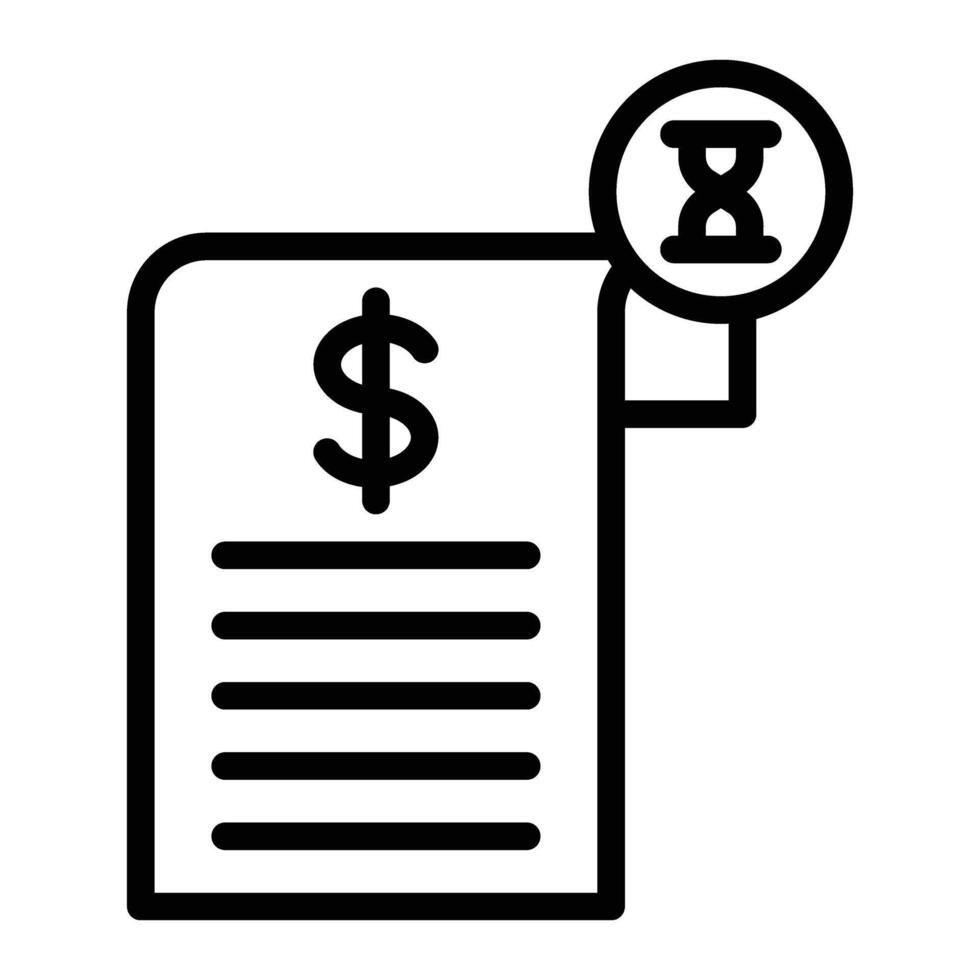 Payment Pending Line Icon Design vector
